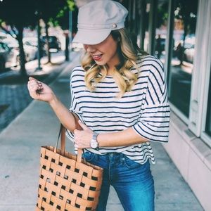 Madewell oversized open tie back tee EUC